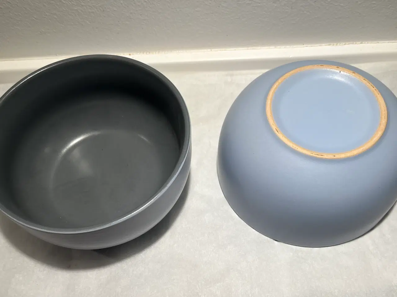 Billede 4 - 2 smukke keramikskåle blå og grå