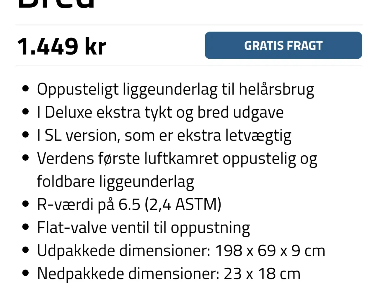Billede 3 - Klymit insulated static v luxe sl - bred Liggeunde