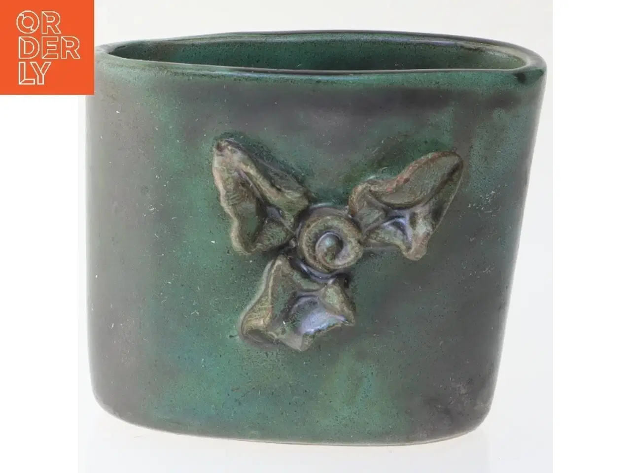 Billede 1 - Keramik krukke med dekorativt mønster (str. 7x6 cm)