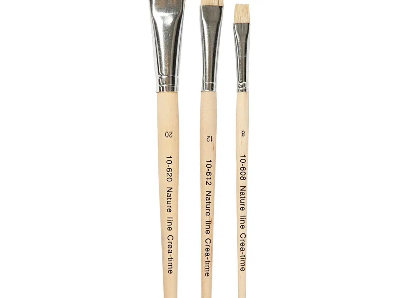 Billede 1 - Nature Line Flade Svinebørstepensler - 3 stk. Sæt