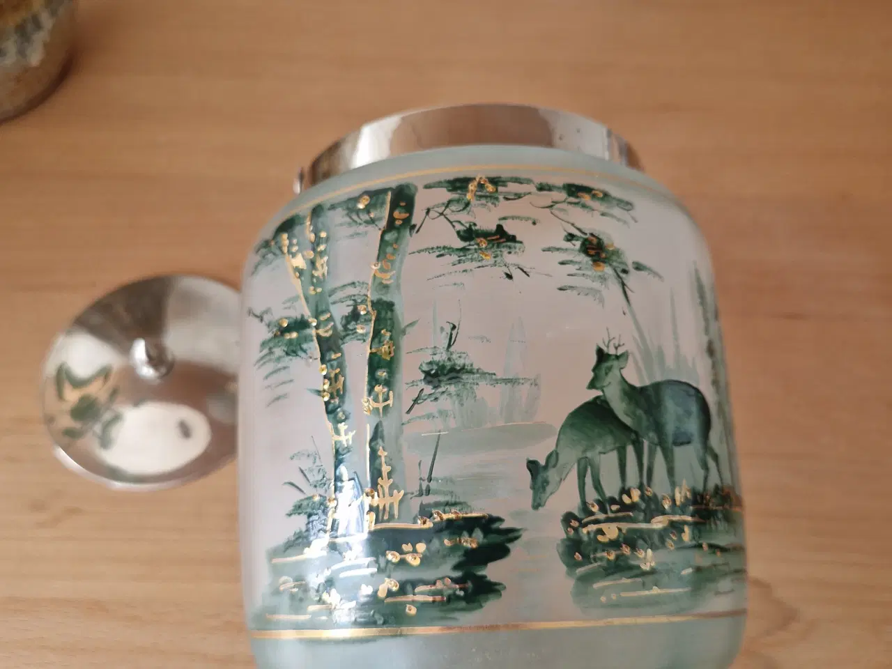 Billede 2 - Antil kikse-spand af glas med emalje
