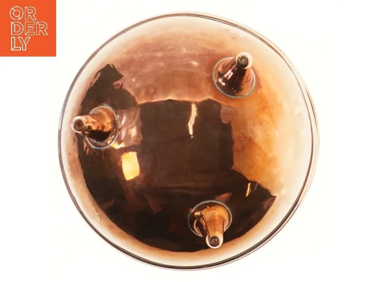 Billede 3 - Kobberkrukke med tre ben (str. Ø 17,5 cm længde 14,5 cm)