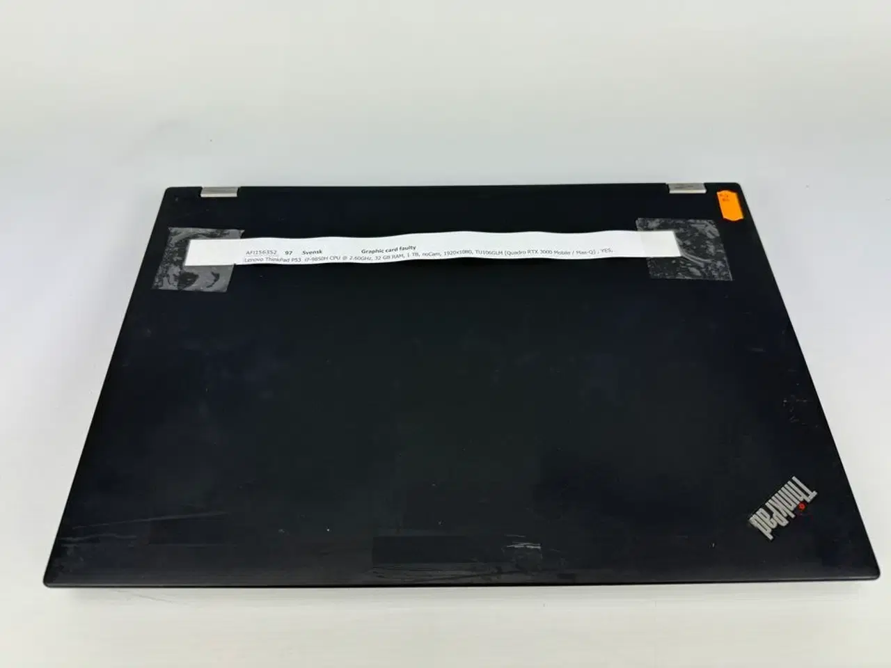 Billede 3 - Lenovo ThinkPad P53 i7-9850H 15", 32GB RAM, 1 TB SSD. - LÆS BESKRIVELSE