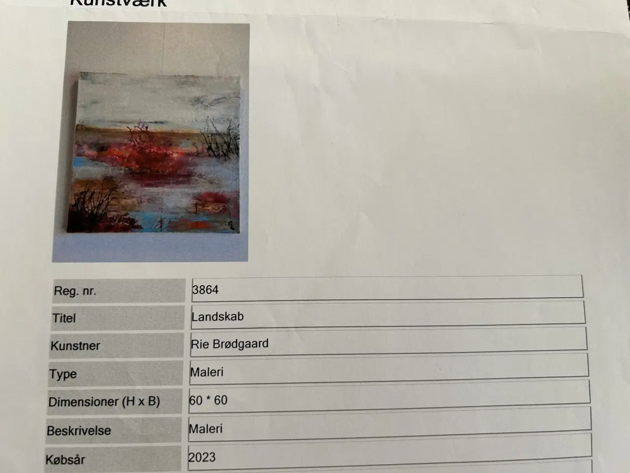 Billede 2 - Maleri af Rie Brødgaard