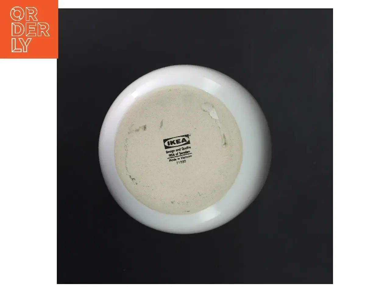 Billede 3 - Hvid vase med orange stribe fra IKEA (str. 28 cm)