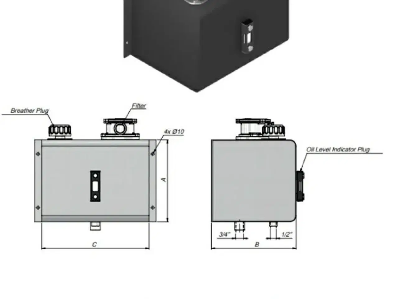 Billede 2 - Hydralik tank. Olietryk 30 L.