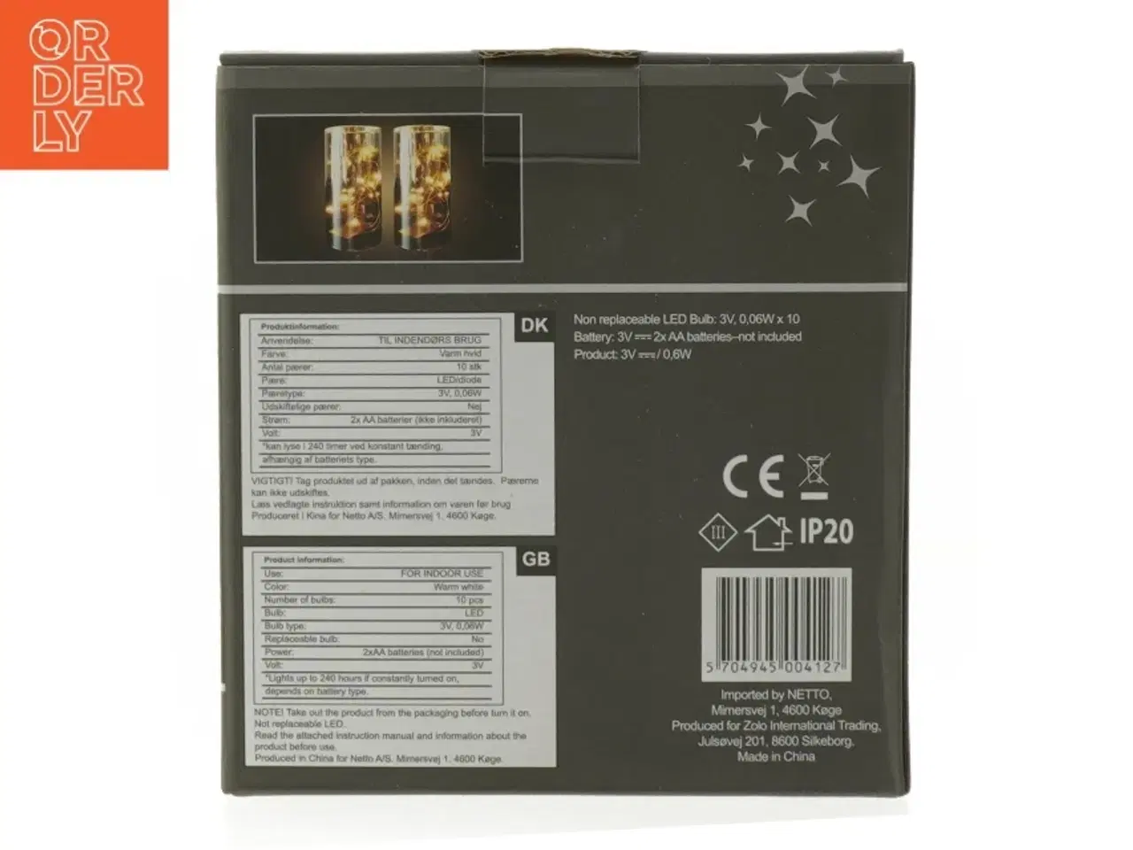 Billede 4 - 2-pak glaslanterne med 10 LED fra Netto (str. 15 cm. 2 styk)