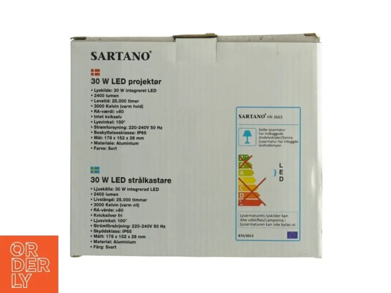 Billede 2 - SARTANO 30W LED Projektor fra Sartano (str. 178 x 152 x 28 mm)