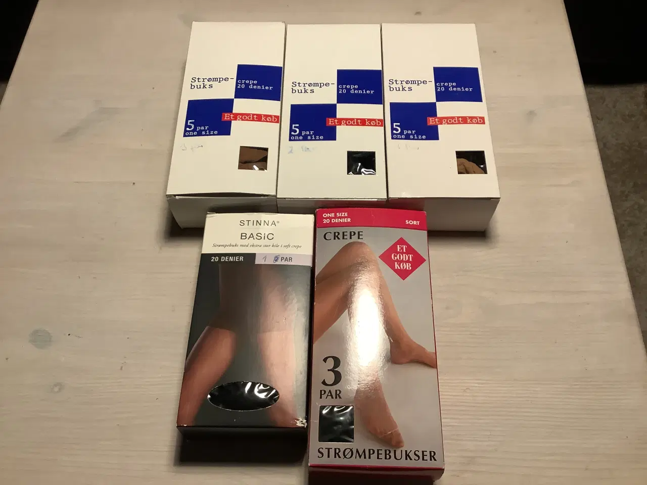 Billede 1 - 12 par nye nylonstrømpebukser sort og brun