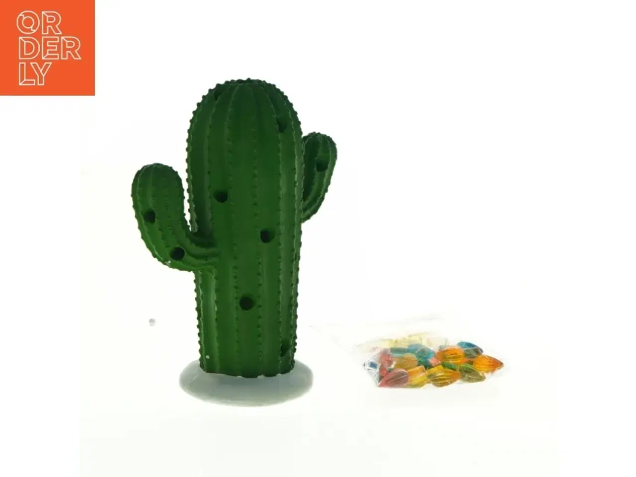 Billede 1 - Kaktus bordlampe med farvede lys (str. 14 x 13 cm)