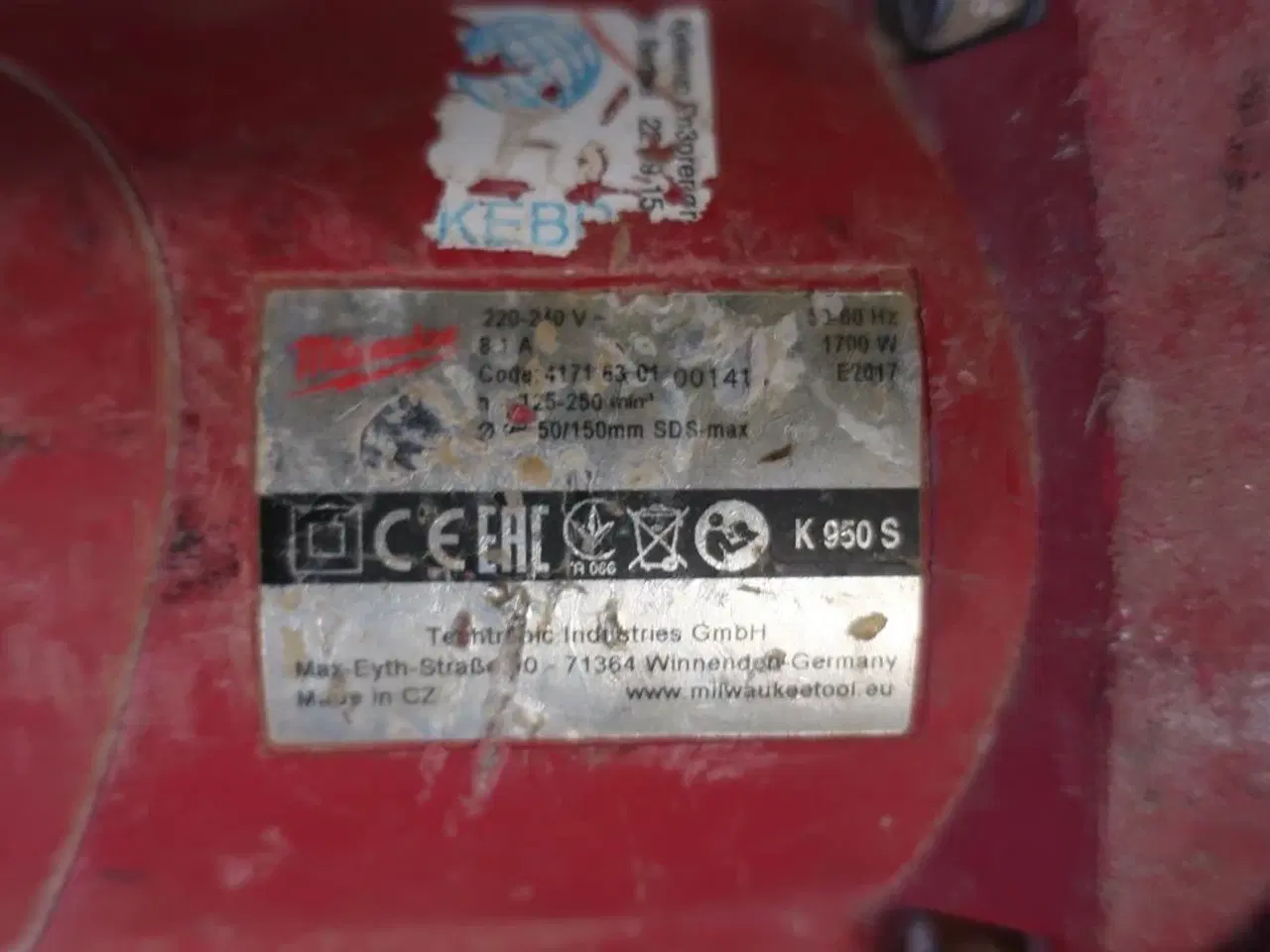 Billede 5 - Nedbrydningshammer MILWAUKEE K 950 S