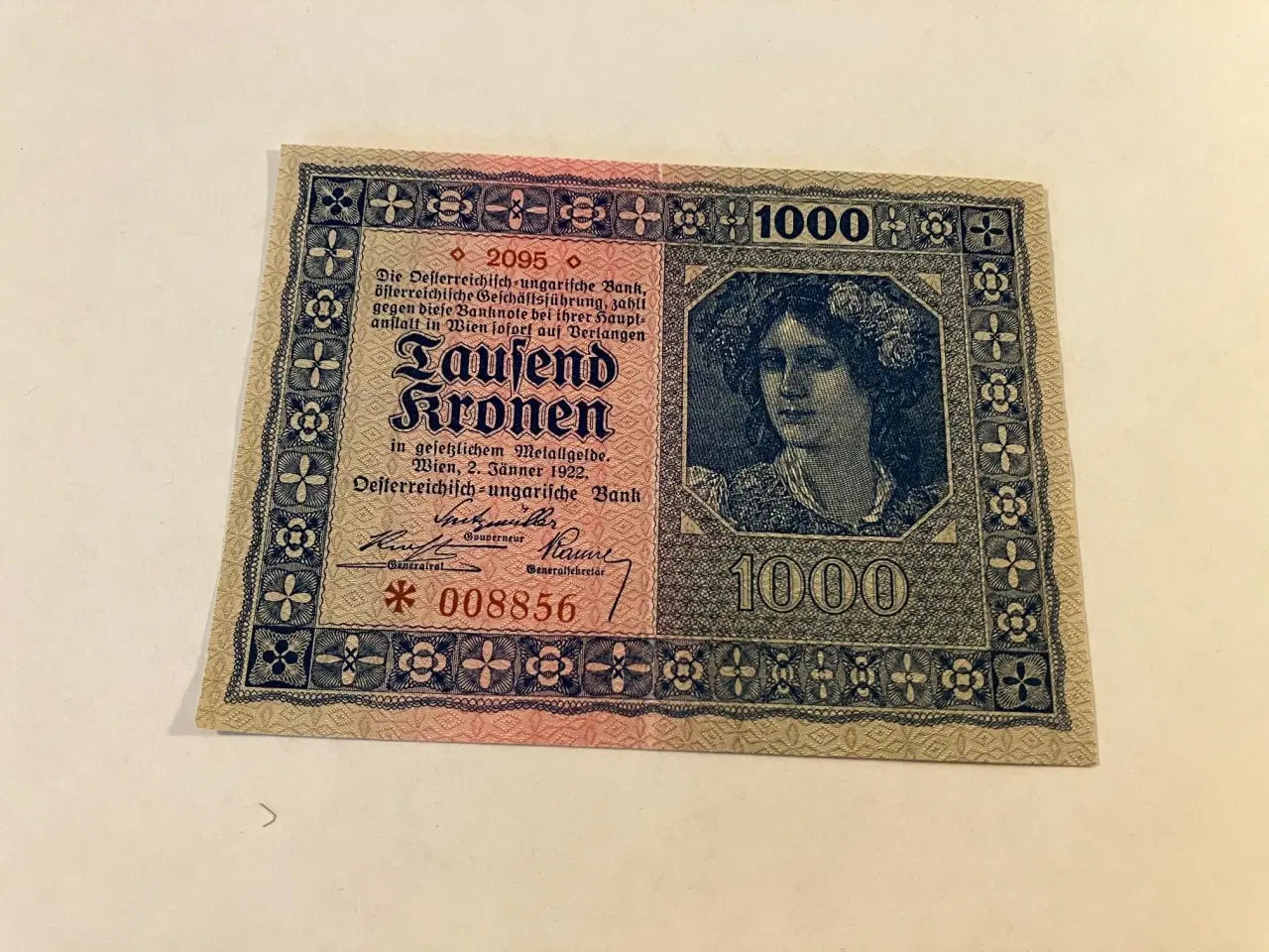Billede 1 - 1000 Kronen 1922 Austria