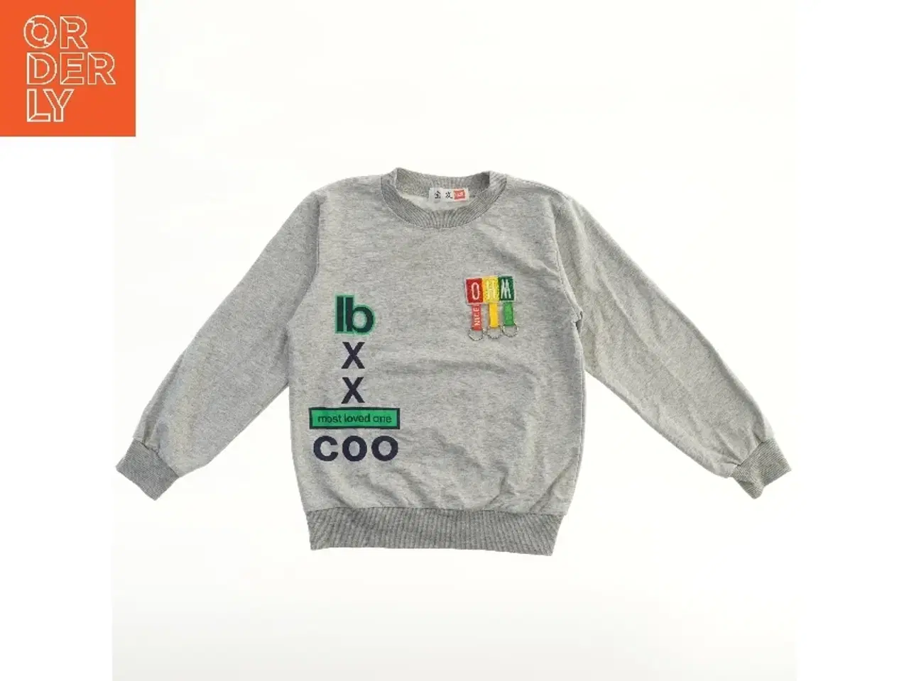 Billede 2 - Grå sweatshirt med print (str. 116)