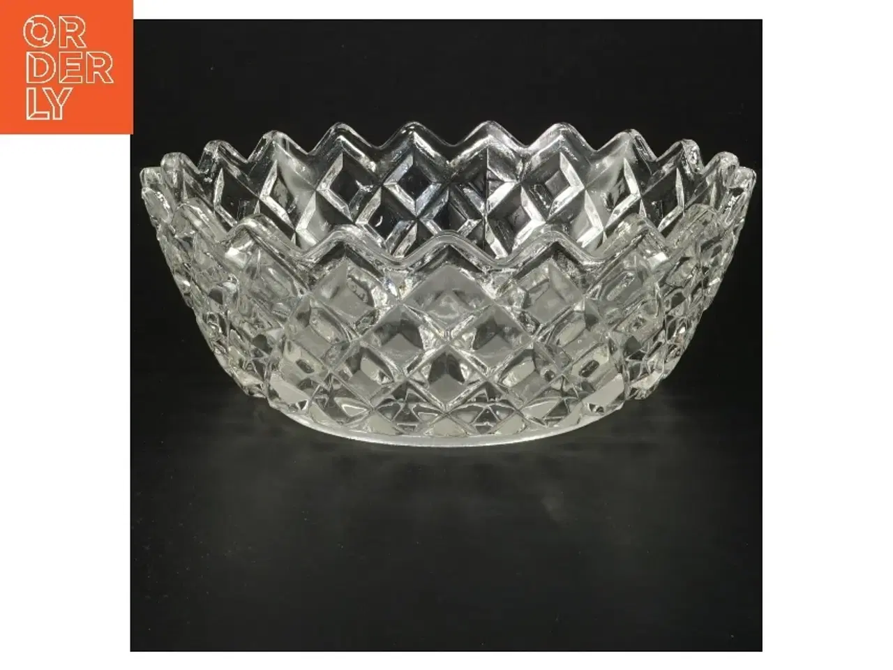 Billede 1 - Krystal skål med mønster (str. Ø 21 cm)