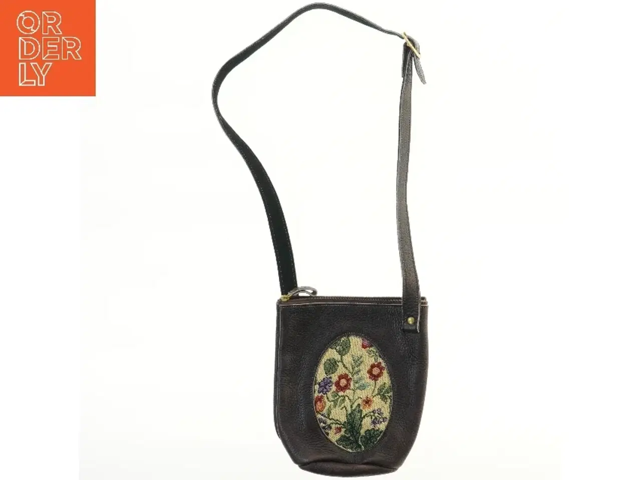 Billede 1 - Vintage skuldertaske med blomstermotiv (str. 26x22 cm)