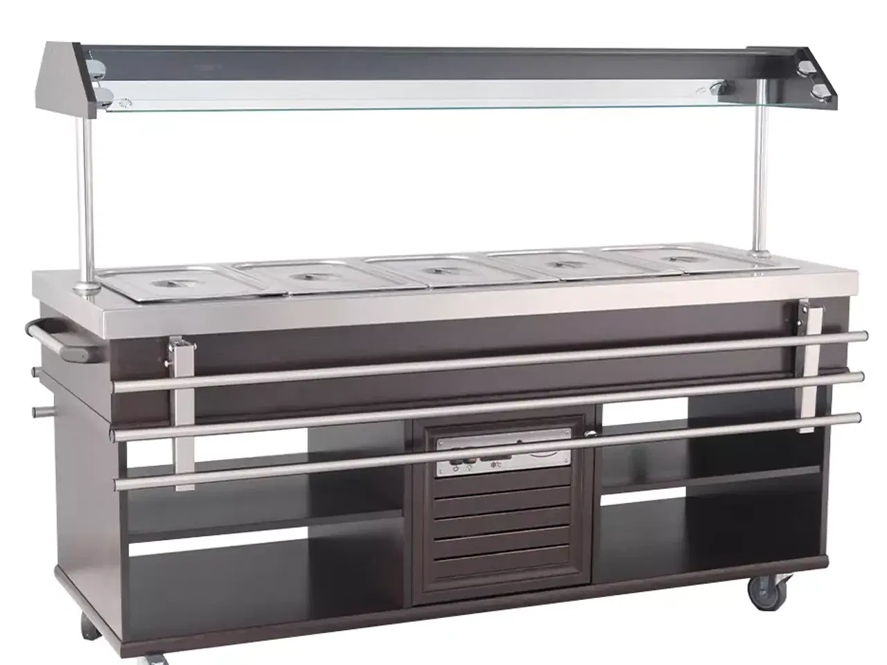 Billede 1 - Salatbar GN 5/1 – Mahogni Finish & LED-lys