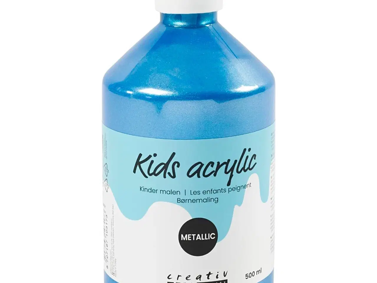 Billede 1 - Akrylmaling Metallic, metallic, blå, 500ml/ 1 fl.