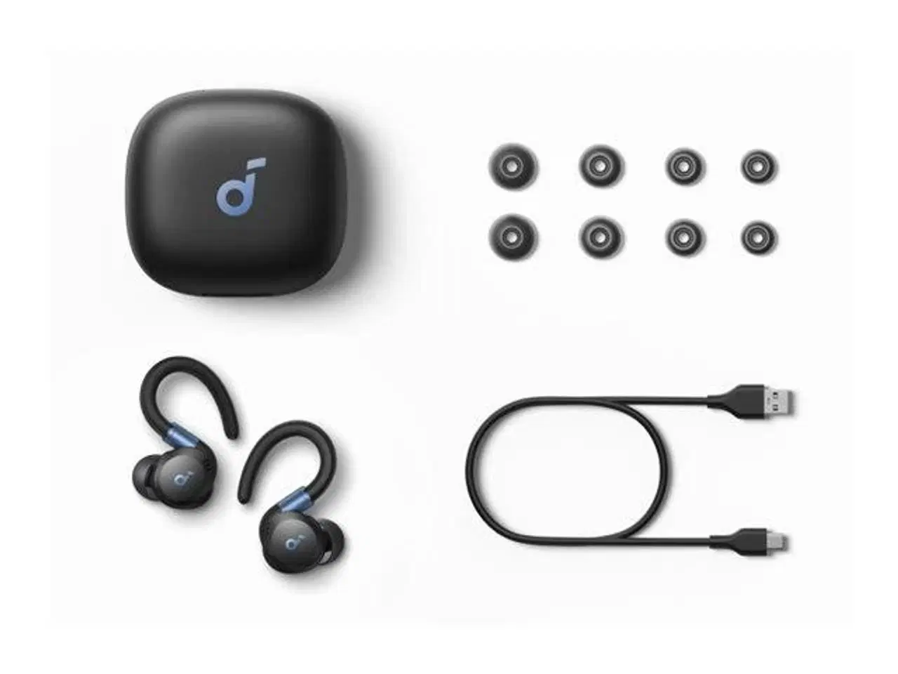 Billede 2 - Trådløse høretelefoner Soundcore Sport X20 med ANC – sort/blå