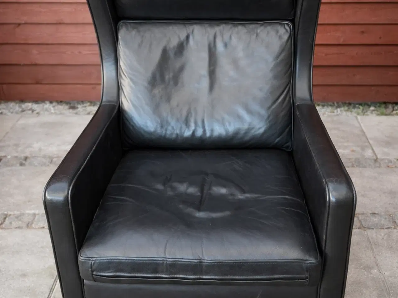 Billede 1 - Sort Mogens Hansen MH195 høj stol med skammel