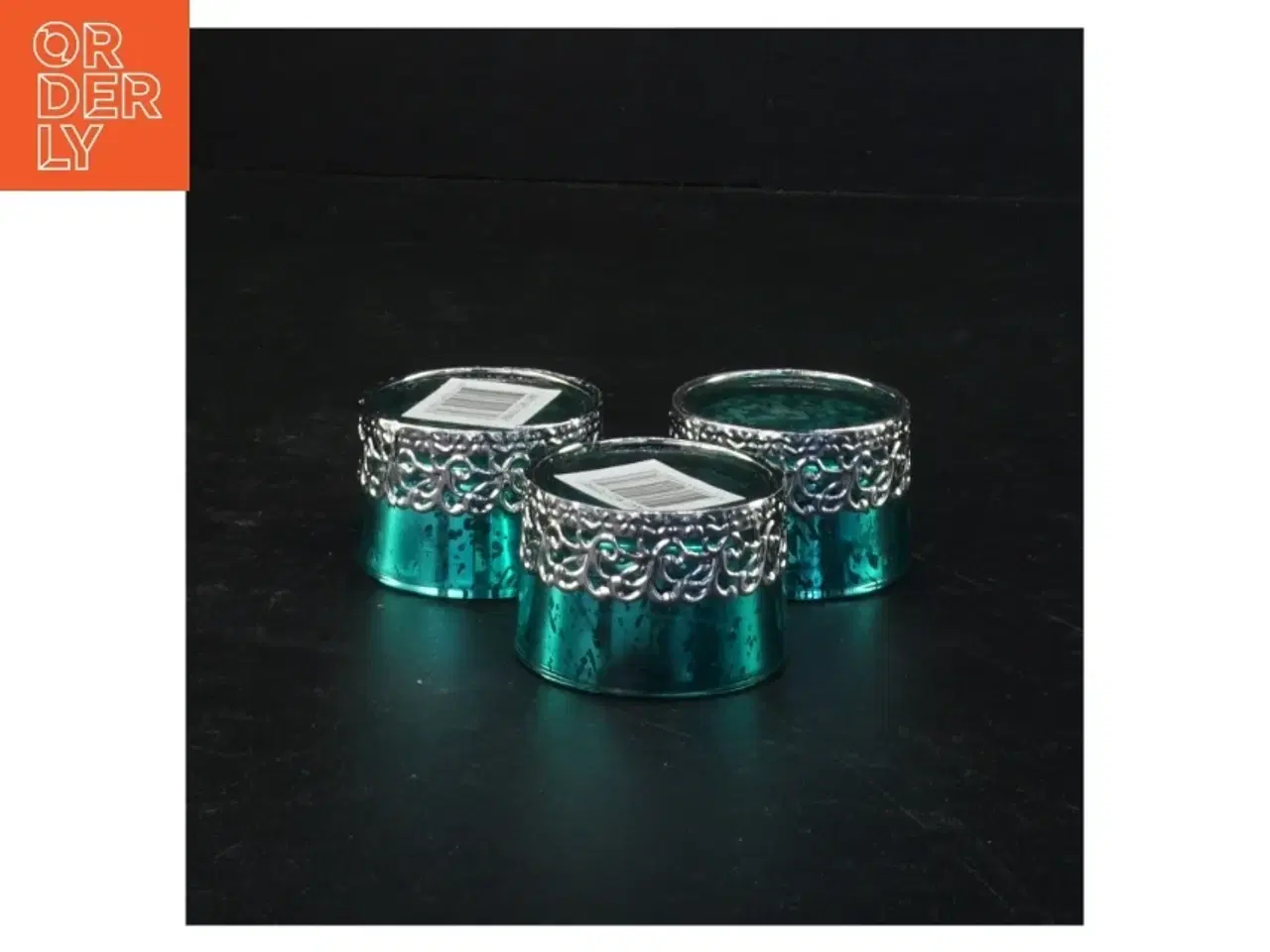 Billede 4 - Turkis glaslysestager (str. 3,5 x 5 cm)