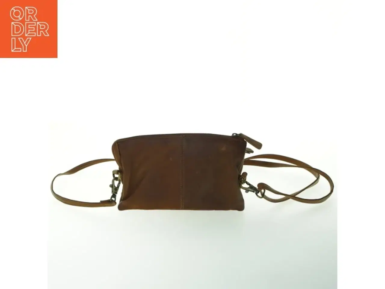 Billede 4 - Brun læder skuldertaske (str. 12x19x7 cm)