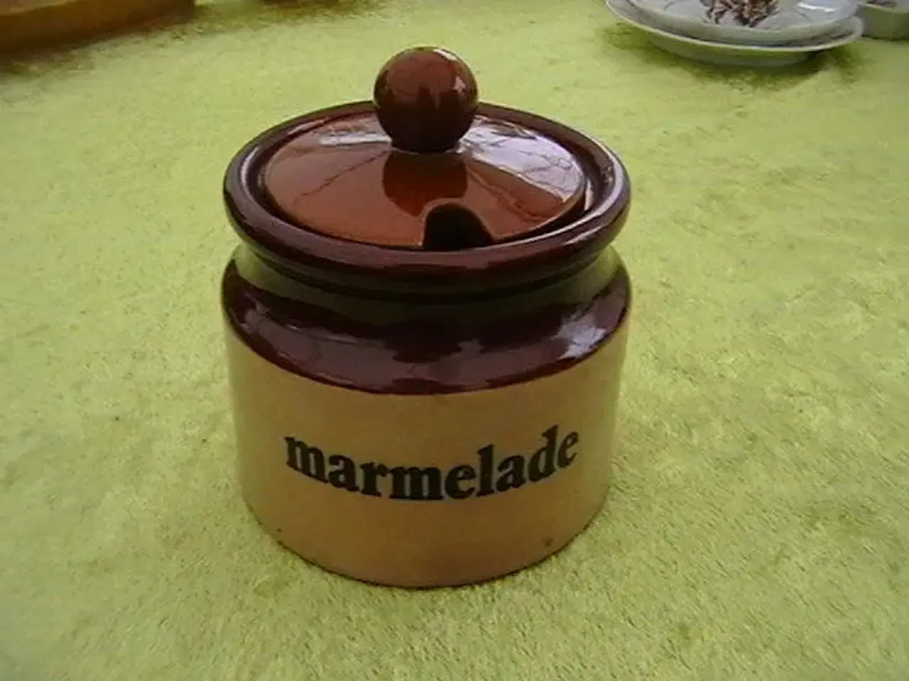 Billede 1 - RETRO.Marmeladekrukke med låg