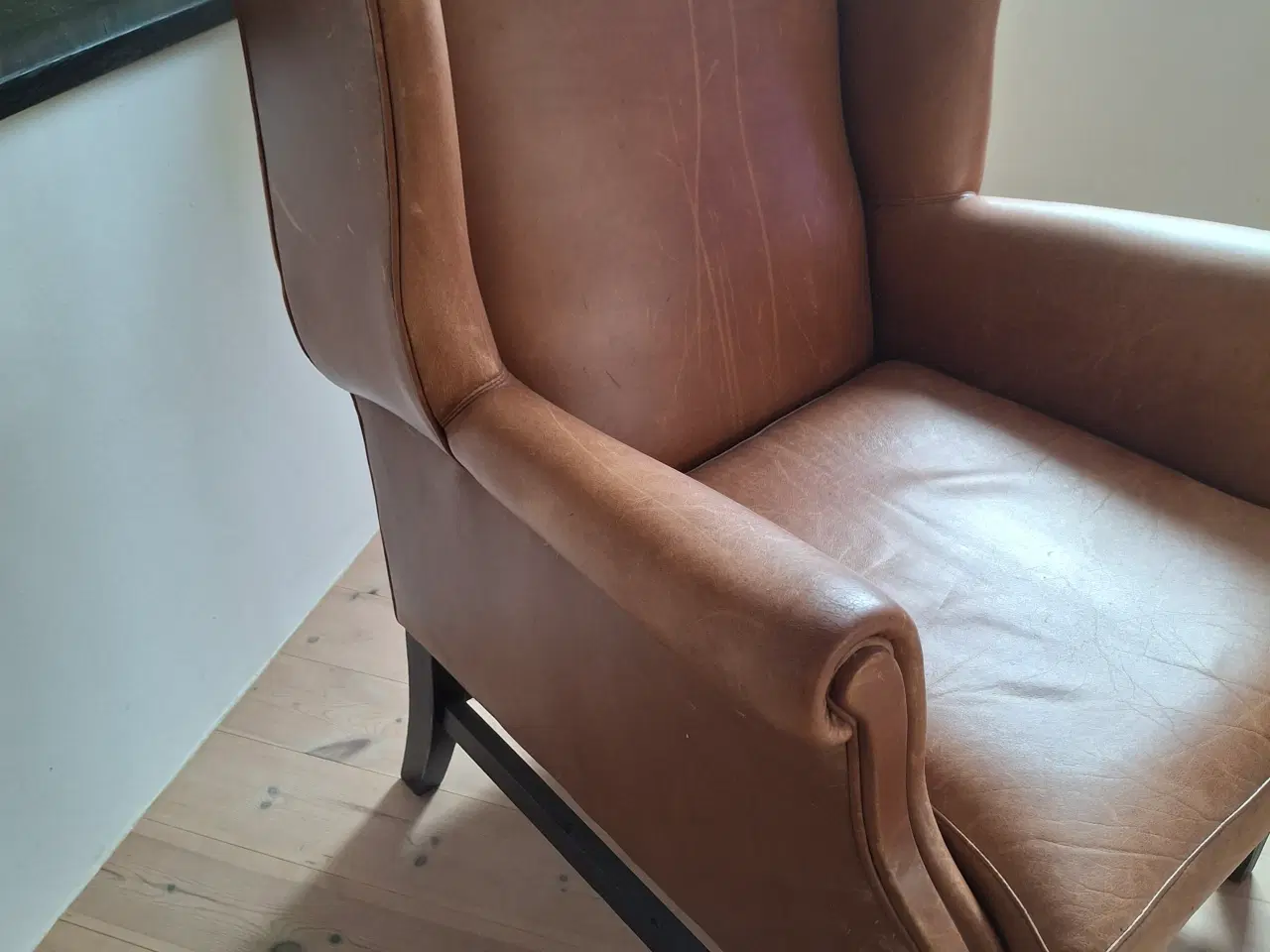 Billede 1 - 2 læder-øre-klapstole