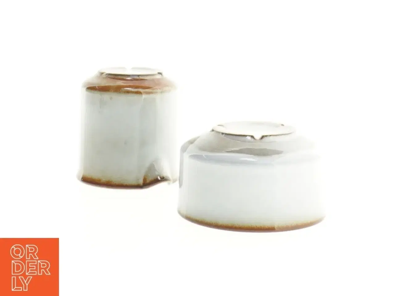 Billede 2 - Keramik sæt med sukkerskål og mælkekande fra Søholm Stentøj (str. 10 x 6 cm og 8 x 11 x 7 cm)