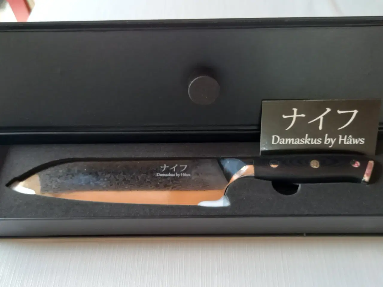 Billede 2 - Damaskus kniv "by Haws" i en flot æske. 