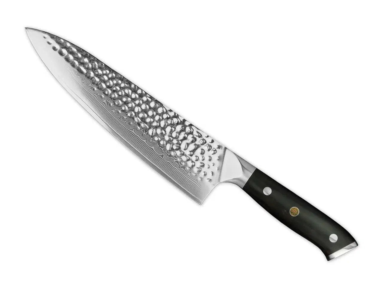 Billede 1 - Kokkekniv, 21 cm knivblad, udført i 67 lags Damaskus stål.