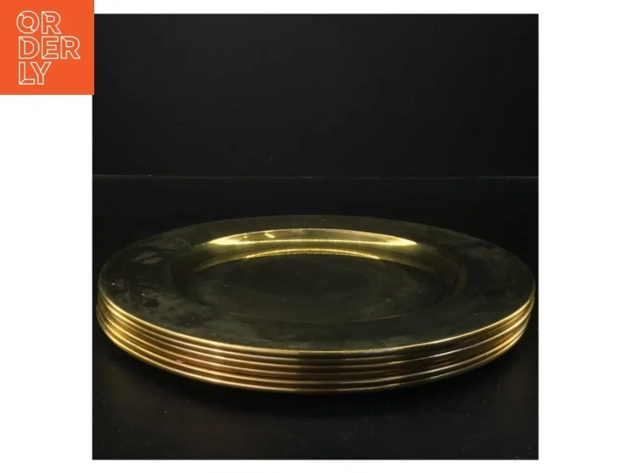 Billede 1 - Sæt af guldmetal tallerkener (str. Ø 28 cm)