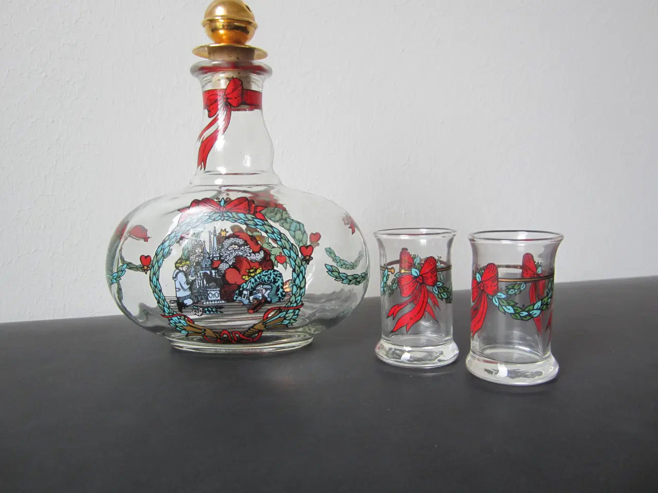 Billede 1 - Jingle Bell julekaraffel med 2 glas