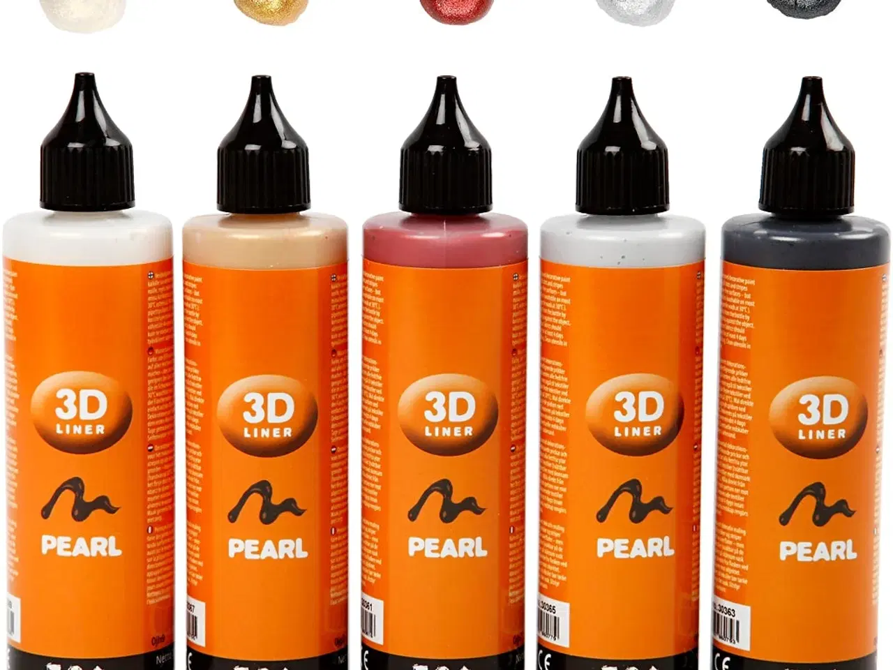 Billede 1 - 3D Liner, metallicfarver, 5x100ml/ 1 pk.