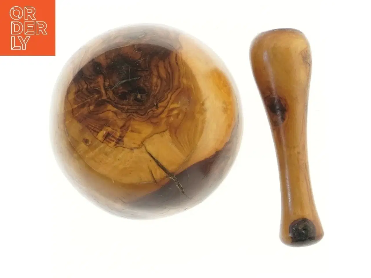 Billede 2 - Flot træ morter og støder (str. Ø 14 cm)