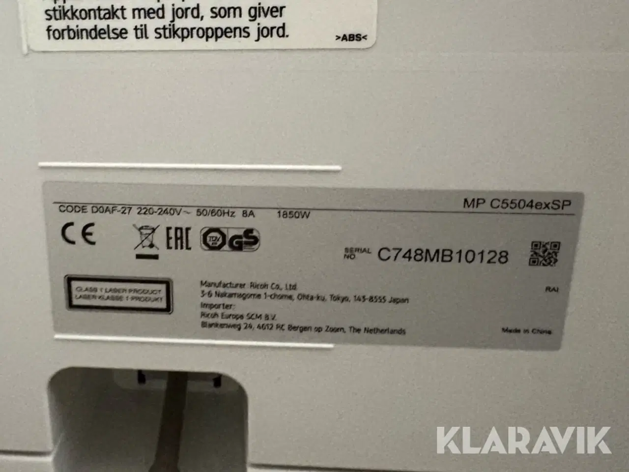 Billede 4 - Printer Ricoh MP C5504ex
