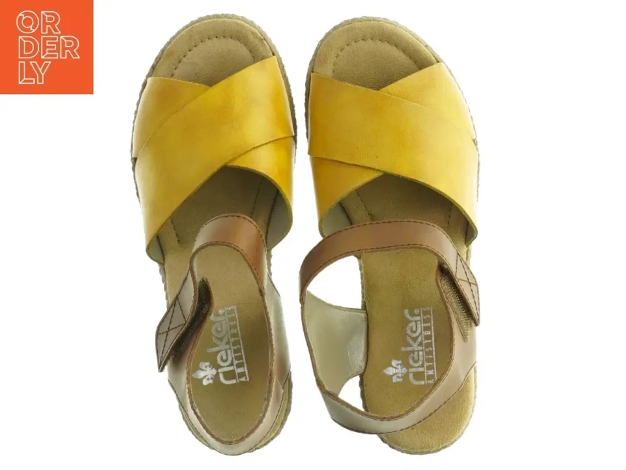 Billede 3 - Lædersandaler med hæl fra Rieker (str. 37)