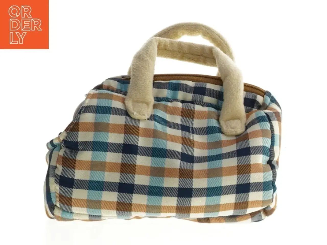 Billede 2 - Ternet børne taske med bamse (str. 15 cm)