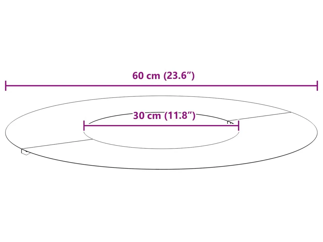 Billede 6 - Flade Træ Ringene 5 stk Brun Ø30 / 60 cm Forvitret stål