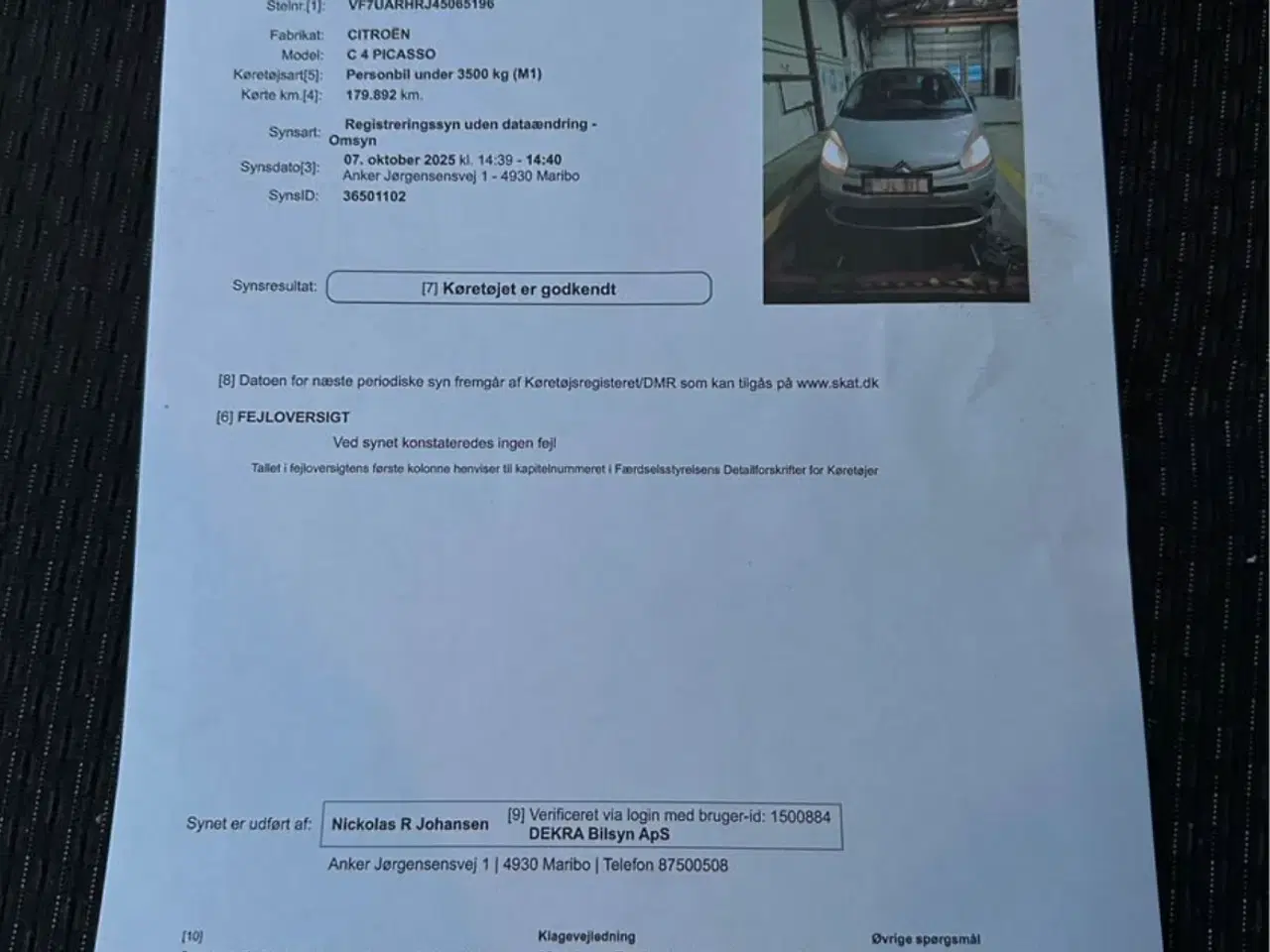 Billede 8 - Citroen C4 Picasso automatgear 7Prs. NYSYNET-LAV K