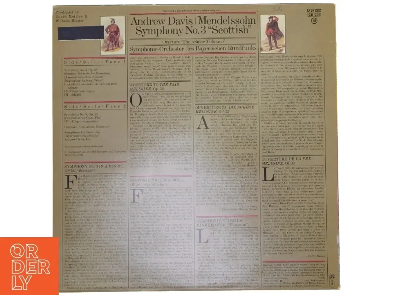 Billede 2 - LP Andrew Davis Mendelssohn Symphony No.3 Scottish fra CBS Masterworks