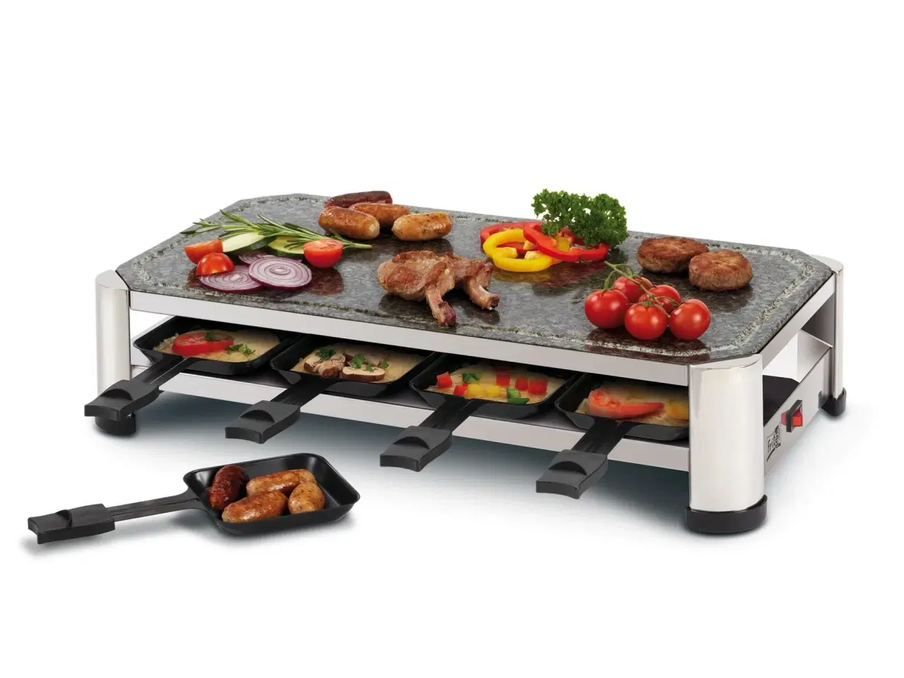 Billede 1 - Raclette grill FRITEL SG 2180 – rustfrit stål/krom-sort, 1.500 W