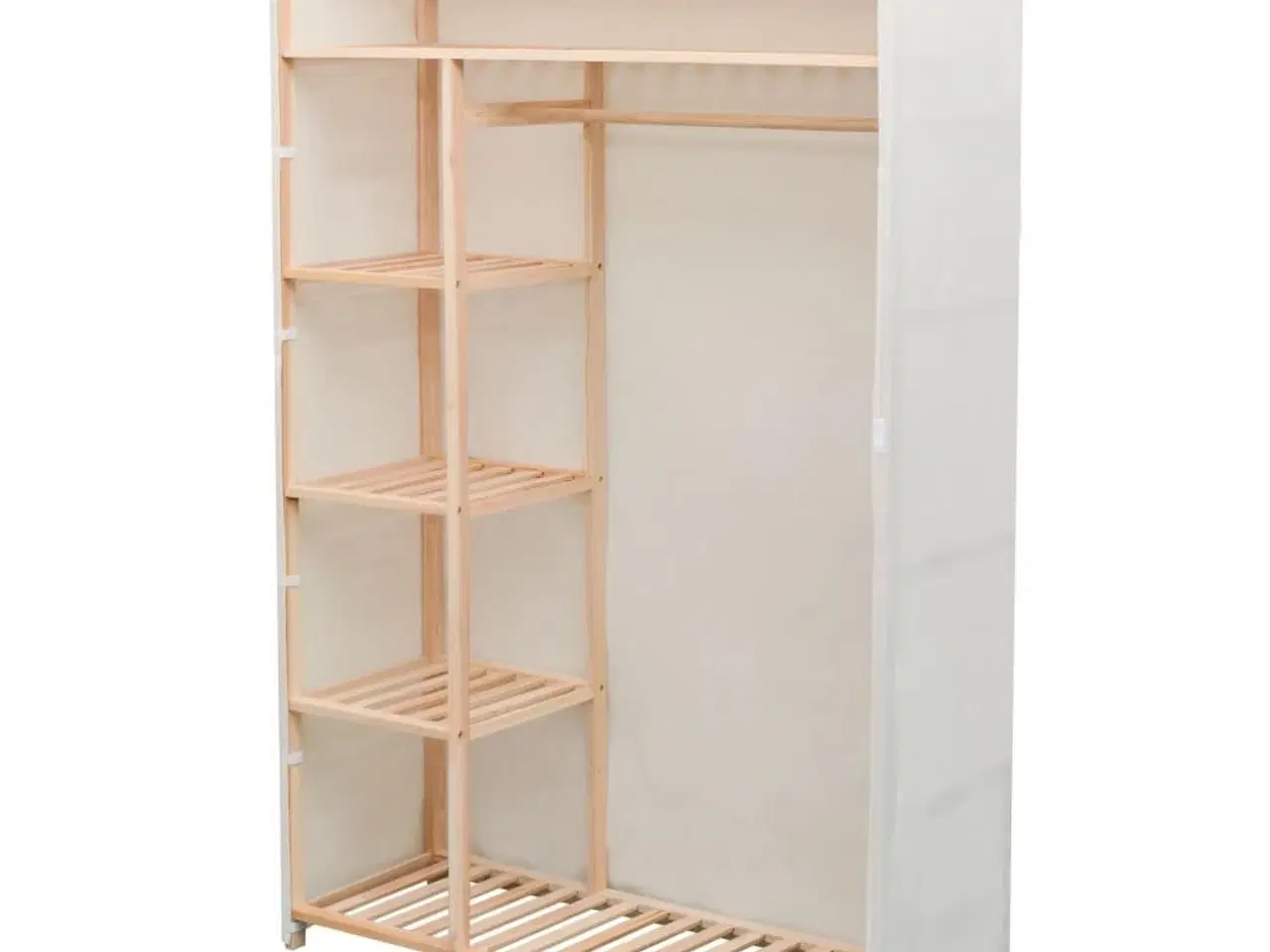 Billede 3 - Garderobe stof og fyrretræ 110 x 40 x 170 cm