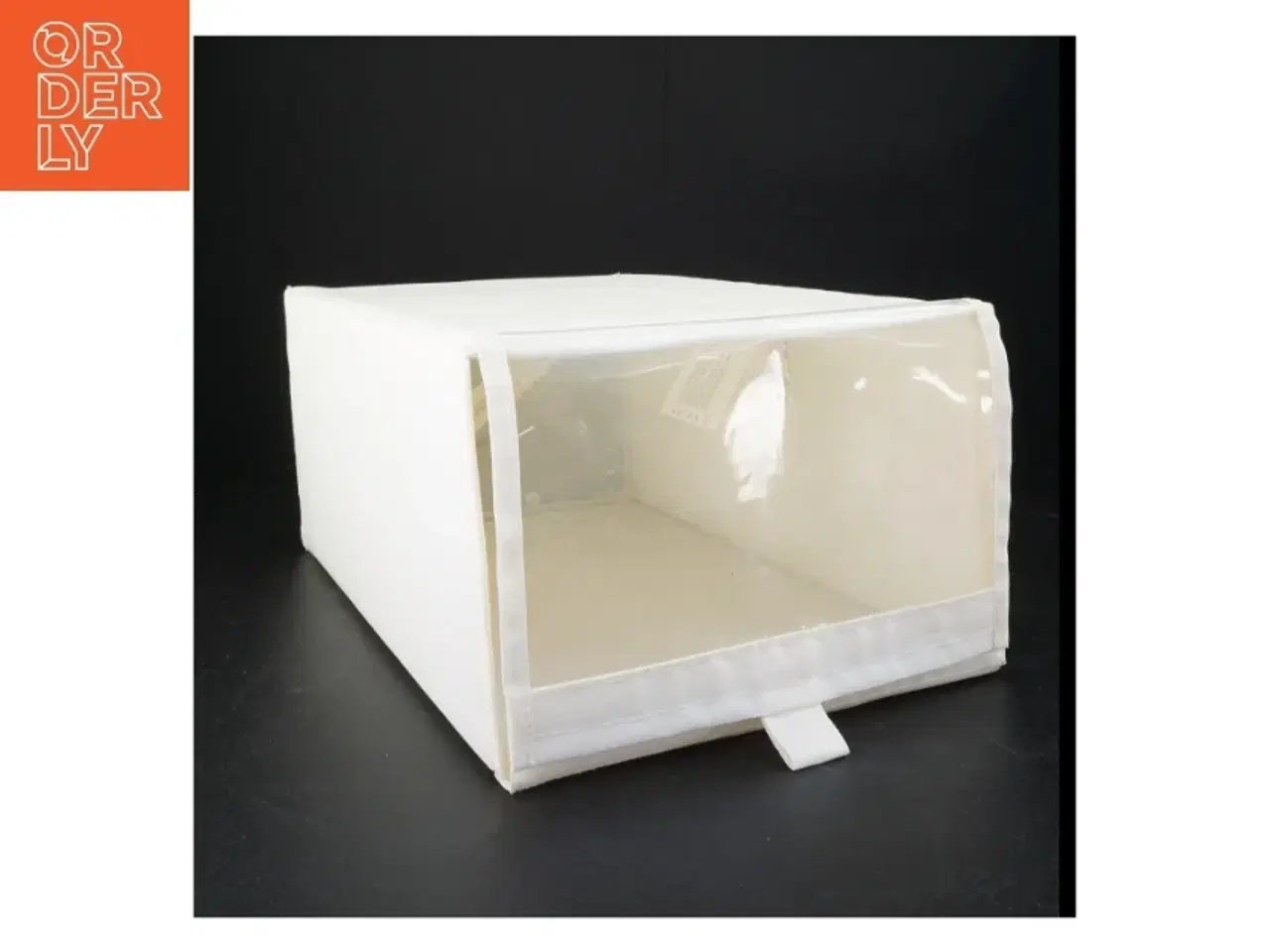 Billede 1 - Hvid stofopbevaringsboks til sko (str. 35 x 23 x 16 cm)