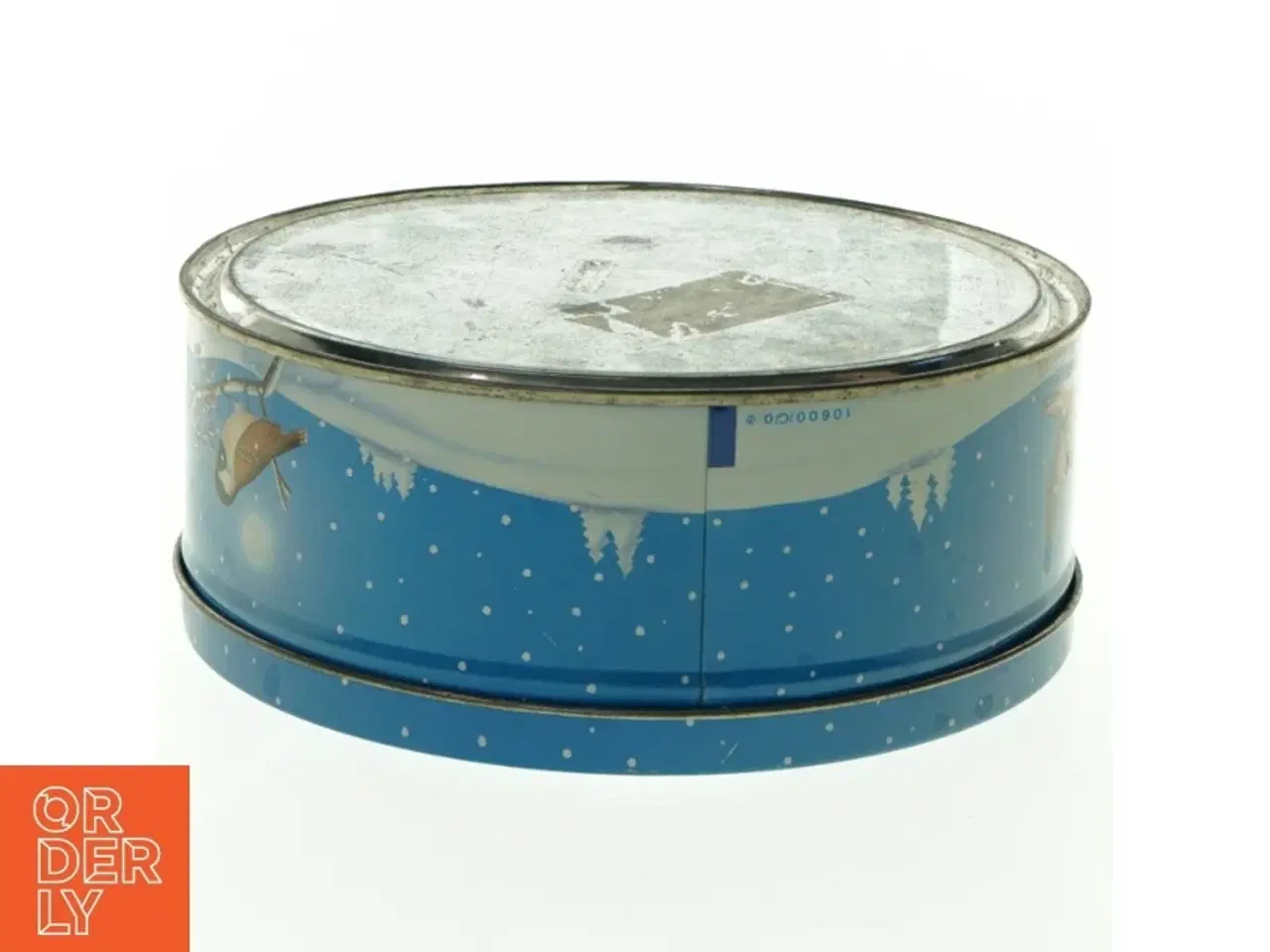 Billede 5 - Dekorativ kagedåse med svane motiv (str. Ø 19 cm)