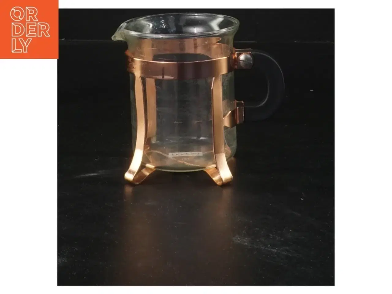 Billede 1 - Glaskande med kobberholder fra Bodum (str. Ø 8x9 cm)