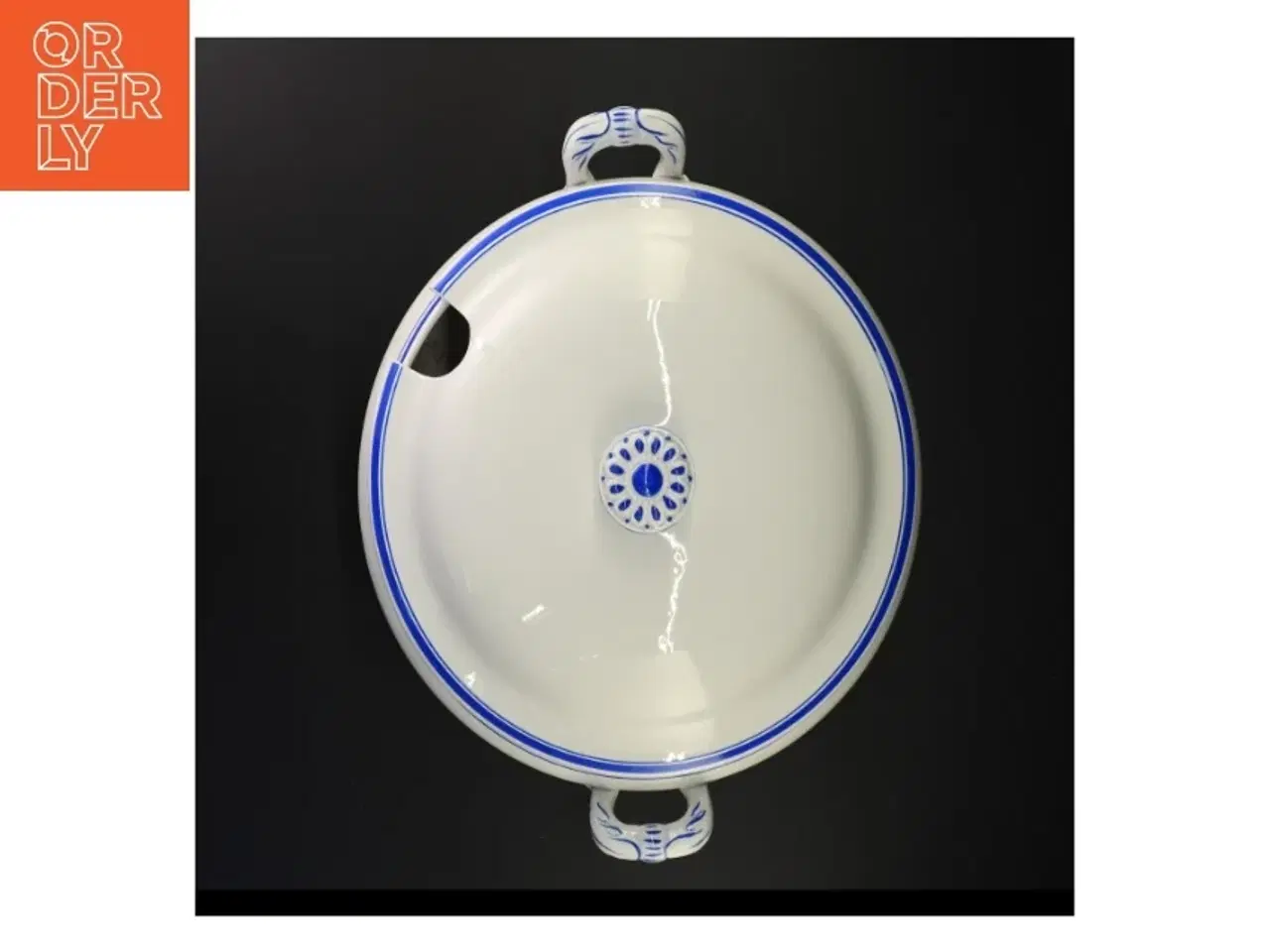 Billede 4 - Hvid og blå porcelænssuppe terrin (str. 29 cm)