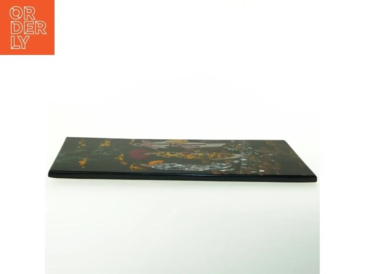 Billede 3 - Lakeret billede med asiatisk motiv (str. 38,5 x 19,5 cm)