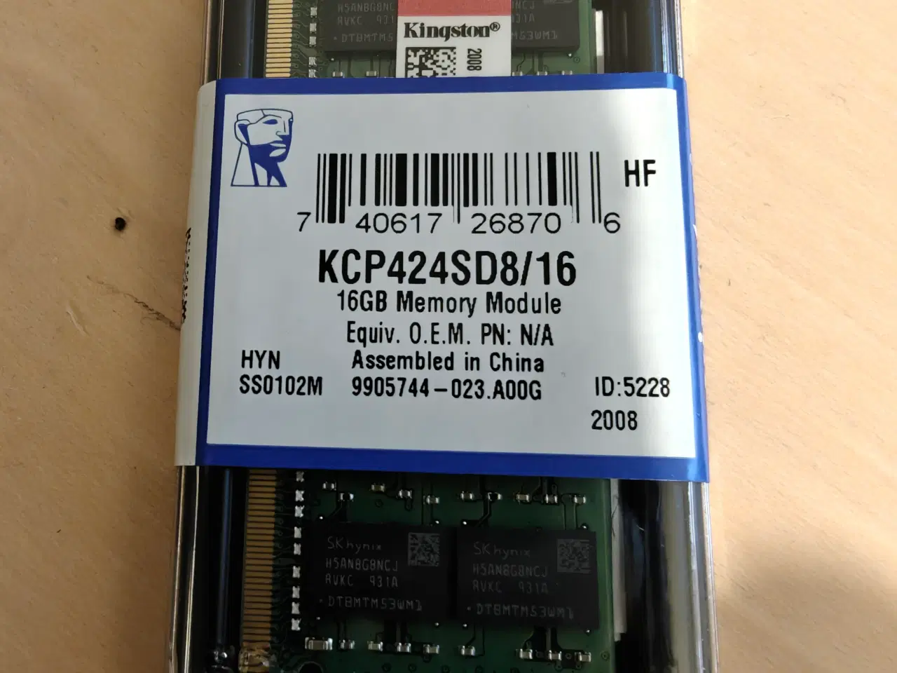 Billede 1 - Kingston 16gb ddr4 sodim (KCP424SD8/16)