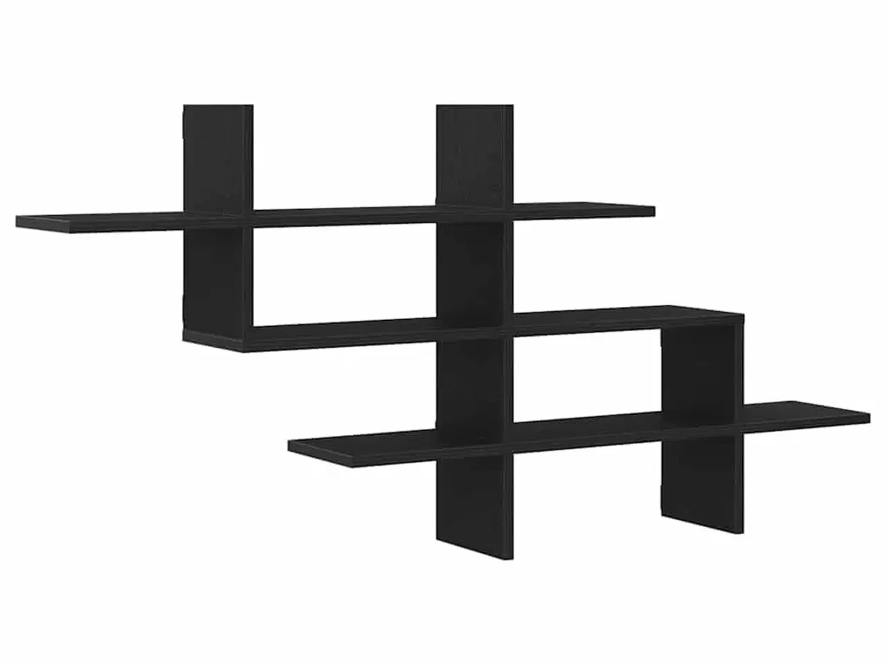 Billede 2 - Væghylde 124,5x18x60,5 cm konstrueret træ sort egetræsfarve