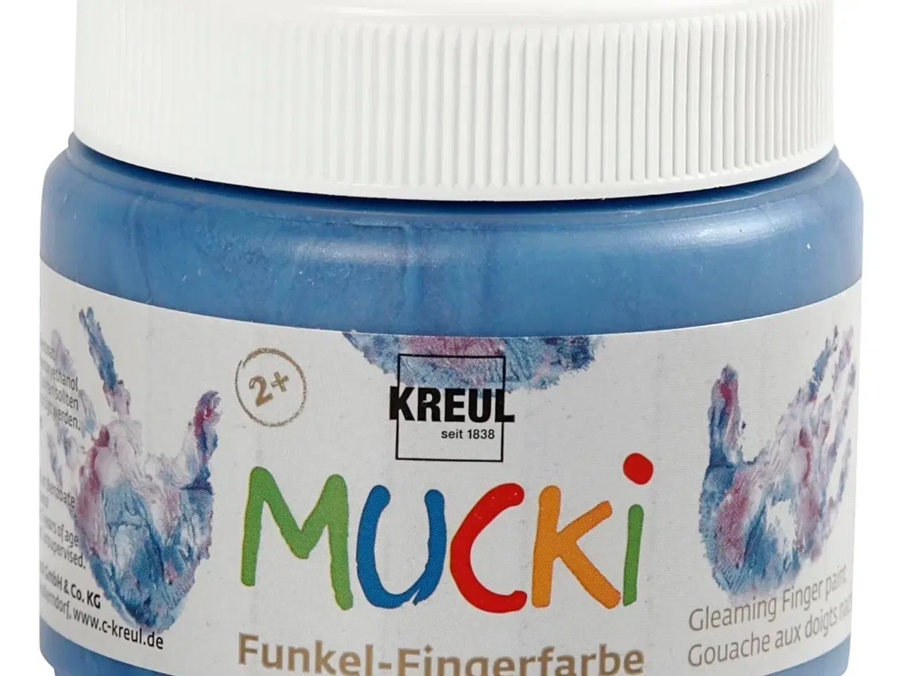 Billede 1 - Mucki Fingermaling Metallic Blå 150ml - Kreativ Leg